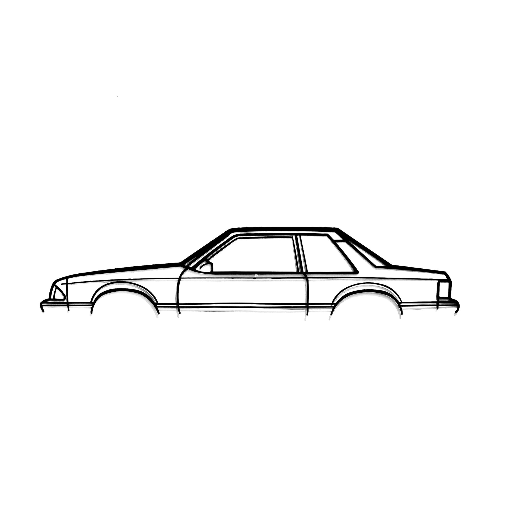 A Ford Mustang Notchback  LX foxbody wall art for garage or home. Built with CNC machine and metal. Great for gift or hobby for an American muscle classic car enthusiast. 